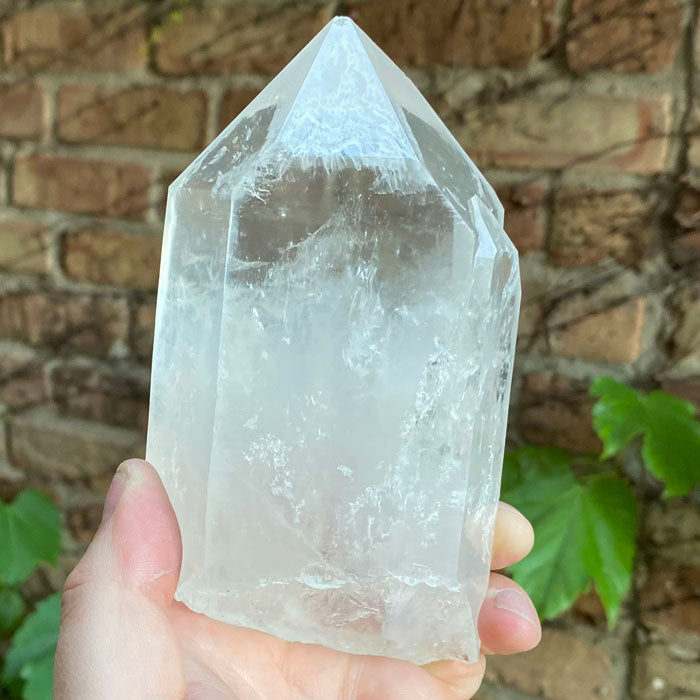 Large Single Clear Crystal Point - Mineral Mike