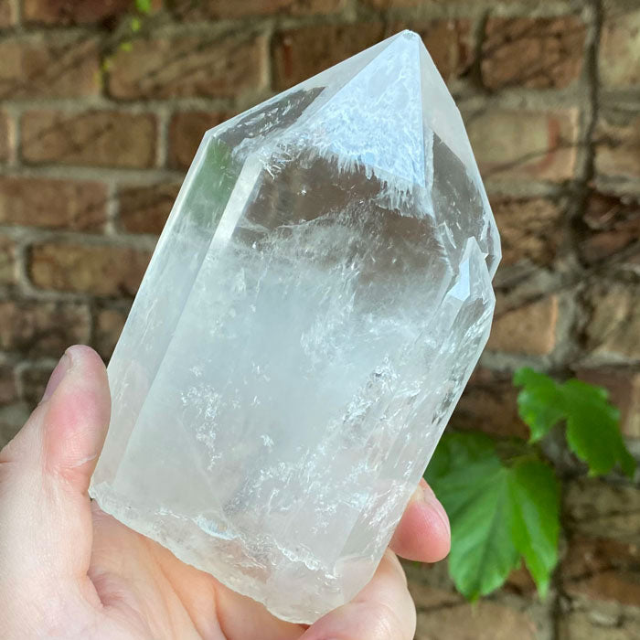 Large Single Clear Crystal Point - Mineral Mike