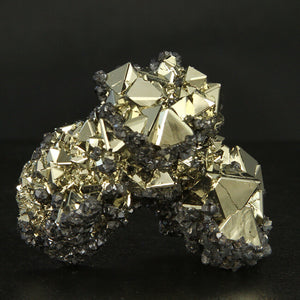 Pyrite Octahedrons and Sphalerite from Huanzala, Peru