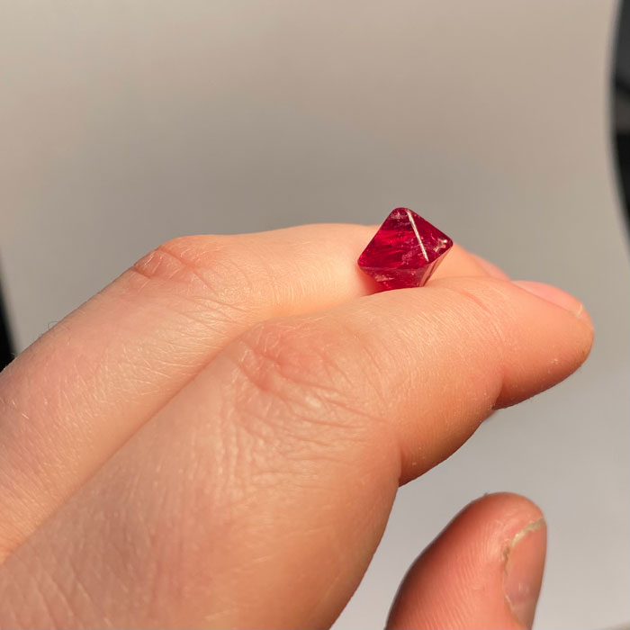Pinkish Red Spinel Crystal Octahedron