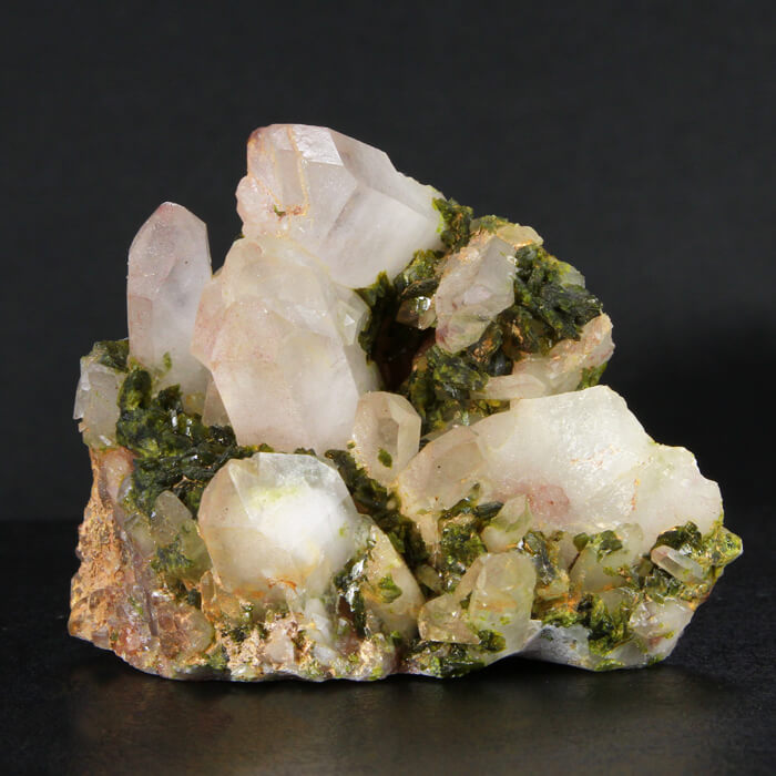 Quartz Cluster and Epidote Crystals