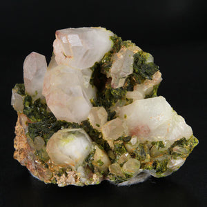 Quartz Cluster and Epidote Crystals
