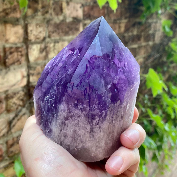 Amethyst Raw Crystal Point Mineral Specimen Bolivia