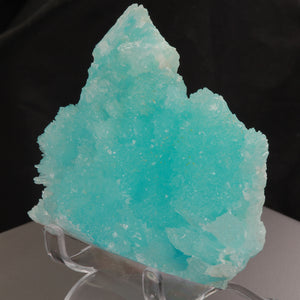 Vibrant blue aragonite raw crystal specimen