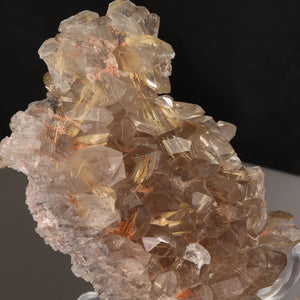 Rutile in quartz crystal cluster