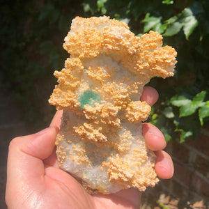Green Fluorite Crystal on Quartz