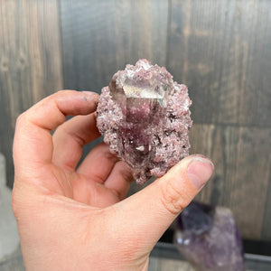 Quartz Crystal with Lepidolite mineral specimen brazil
