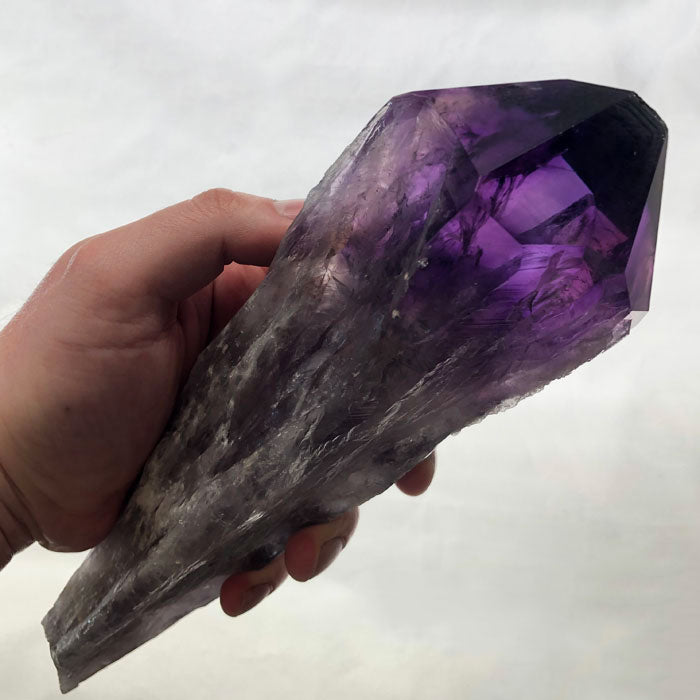 raw gemmy amethyst crystal point