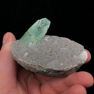 Petite Apophyllite Crystal with Stilbite