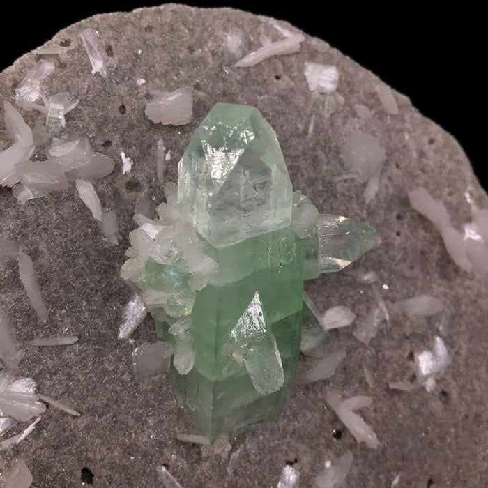 Raw Green Apophyllite Crystal Specimen