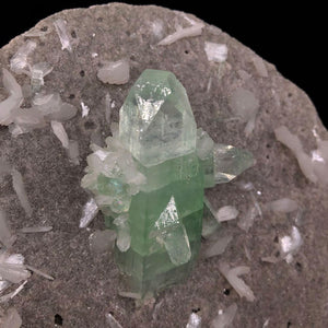 Green Apophyllite crystals with stilbite india Zeolite