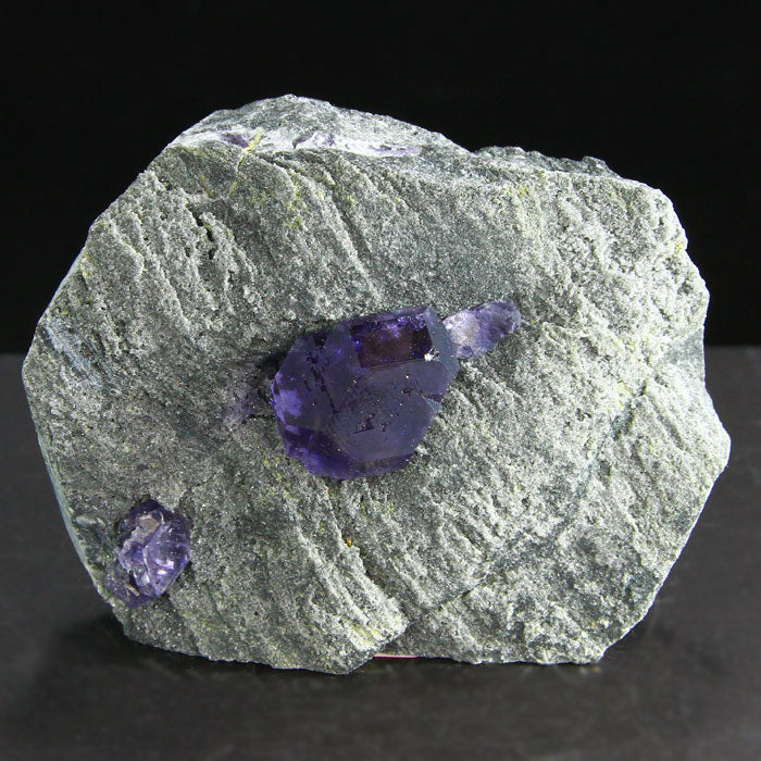 Chinese Raw Purple Fluorite Crystal on Matrix