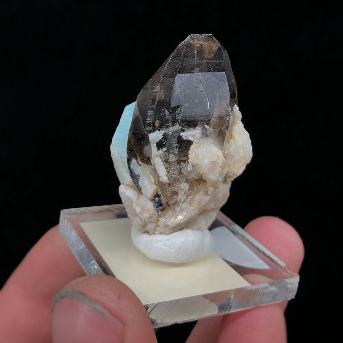 Smokey Quartz on Amazonite from Colorado