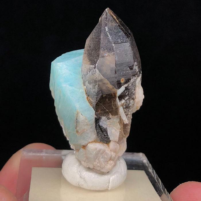 Smokey Quartz on Amazonite Crystal Mineral Specimen