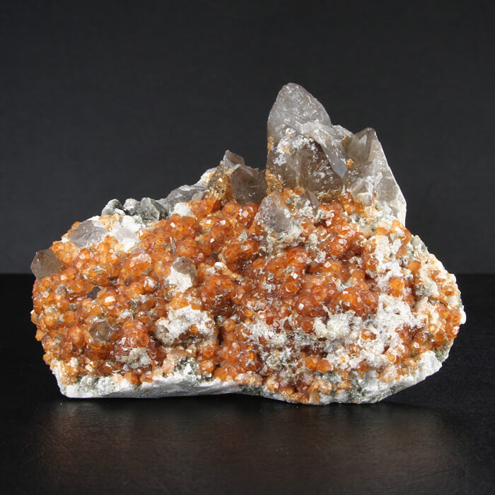 Spessartite Garnet and Smokey Quartz Specimen
