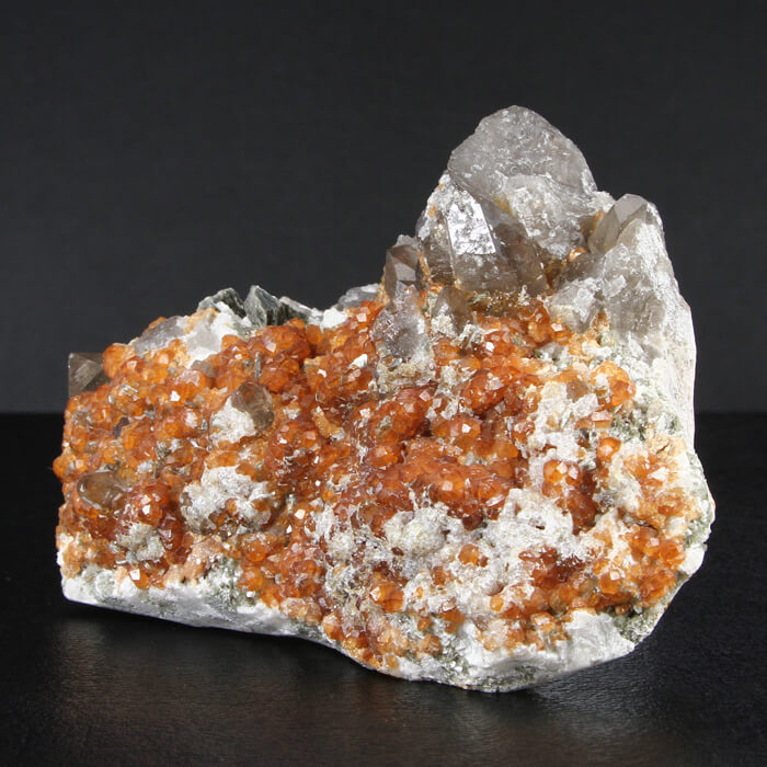 Spessartite Garnet and Smokey Quartz Specimen
