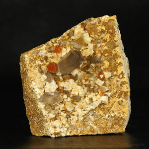 Chinese smokey quartz and spessartite garnet mineral