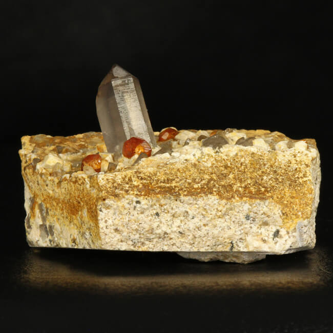 smokey quartz and orange garnet