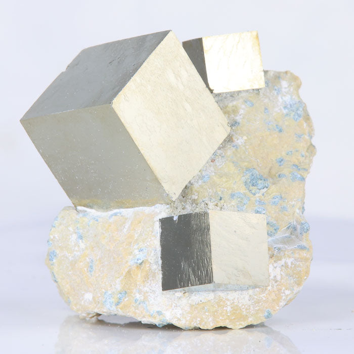 Triple Pyrite Cube Spain Mineral Specimen