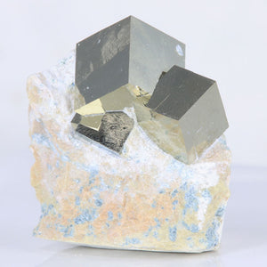 Spanish Pyrite Crystal Specimen on Host Rock