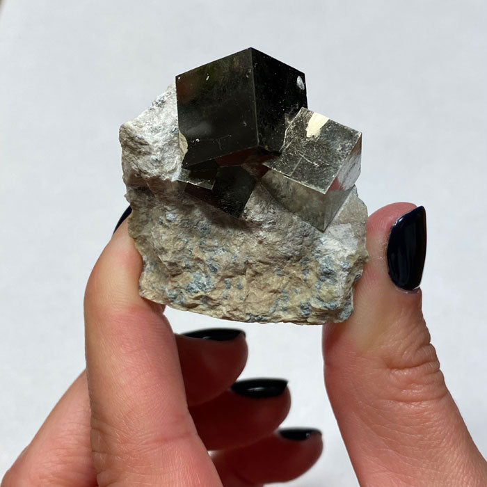 Pyrite Crystal Cluster on Matrix