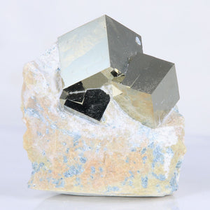 Pyrite Crystal Cluster on Matrix