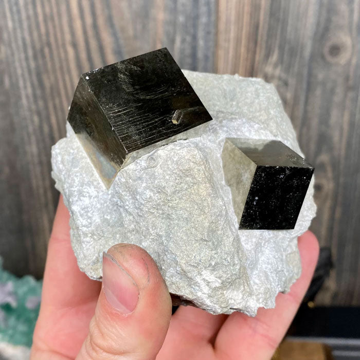 Pyrite from Navajun Spain Cube Mineral Specimen