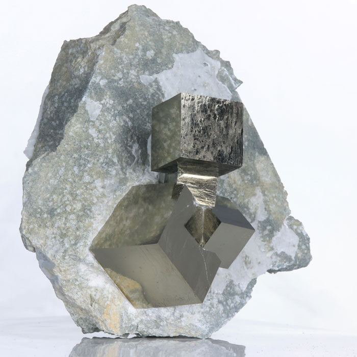 Spanish Pyrite Crystal Cluster on Matrix