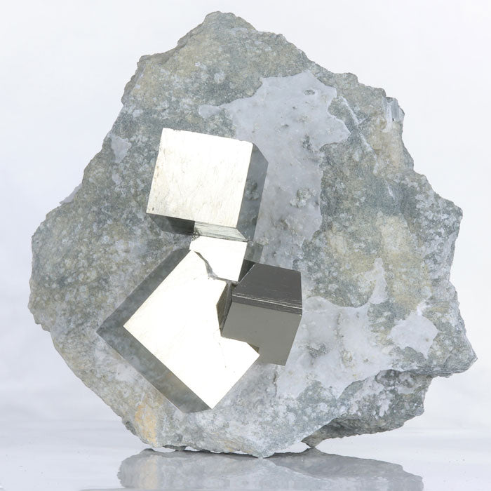 Spanish Pyrite Crystal Cluster on Matrix