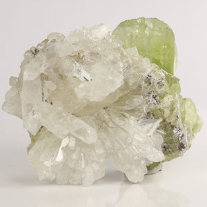 Clear Quartz Crystal Cluster with Tanzanian Green Diopside Crystal