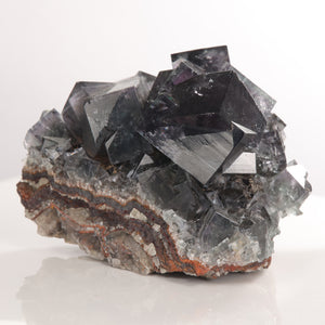 Grey Fluorite Crystal Mineral Specimen