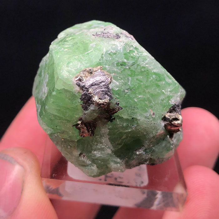 raw green tsavorite garnet crystal