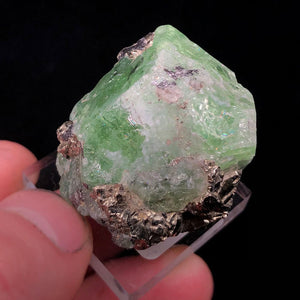 raw green garnet crystal mineral specimen
