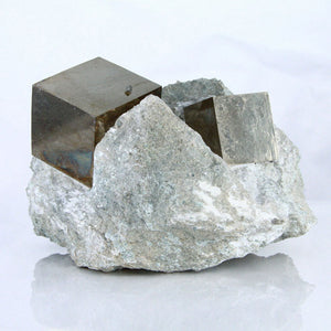 Cube Pyrite Crystals on matrix