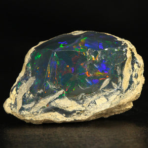 Welo Black Ethiopian Opal Mineral Specimen