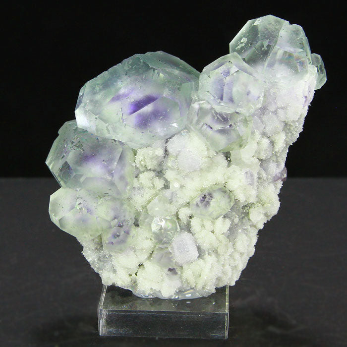 Whimsical Fluorite On White Quartz Crystals