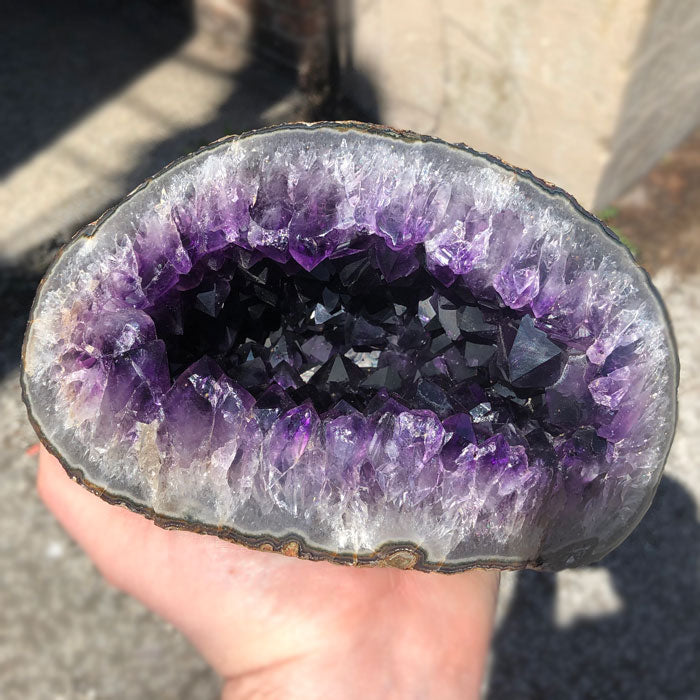 Deep Purple Raw Amethyst Crystal Geode