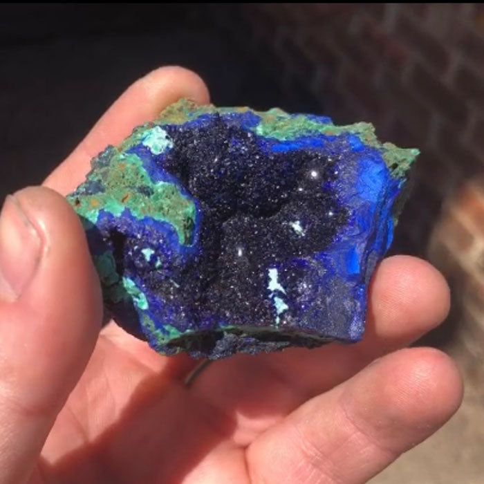 Lustrous Deep Blue Azurite Crystal Specimen