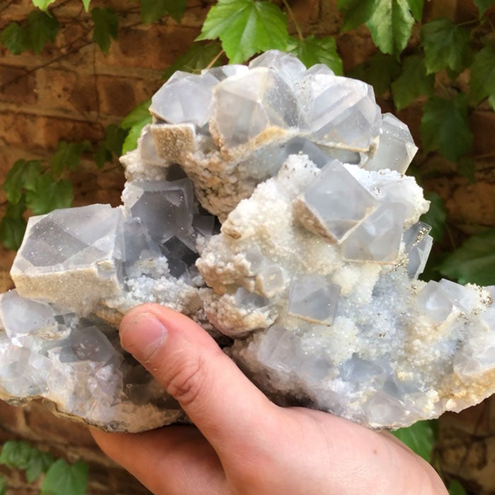 Grey Fluorite with Chalcopyrite