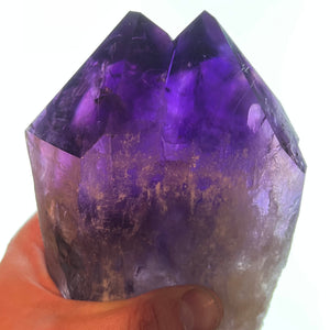 1934g Large Double Point Deeply Saturated Amethyst Crystal Root