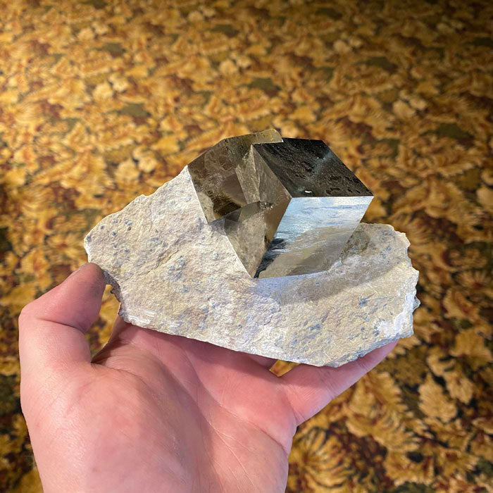 Raw pyrite crystal specimen