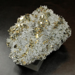 Large Cabinet Sized Pyrite and Quartz Mineral Specimen huaran peru
